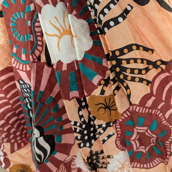 Scotch & Soda Sun Ray Asymmetrical Skirt Womens Size Medium Tan Floral Short - Picture 3 of 13